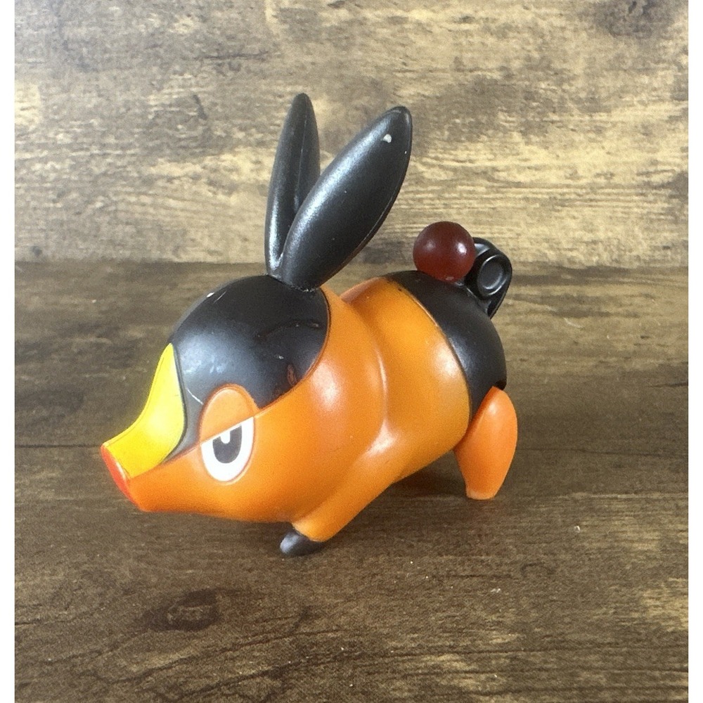 Vintage McDonalds Pokemon Tepig Happy Meal Toy Orange Black Animated Character